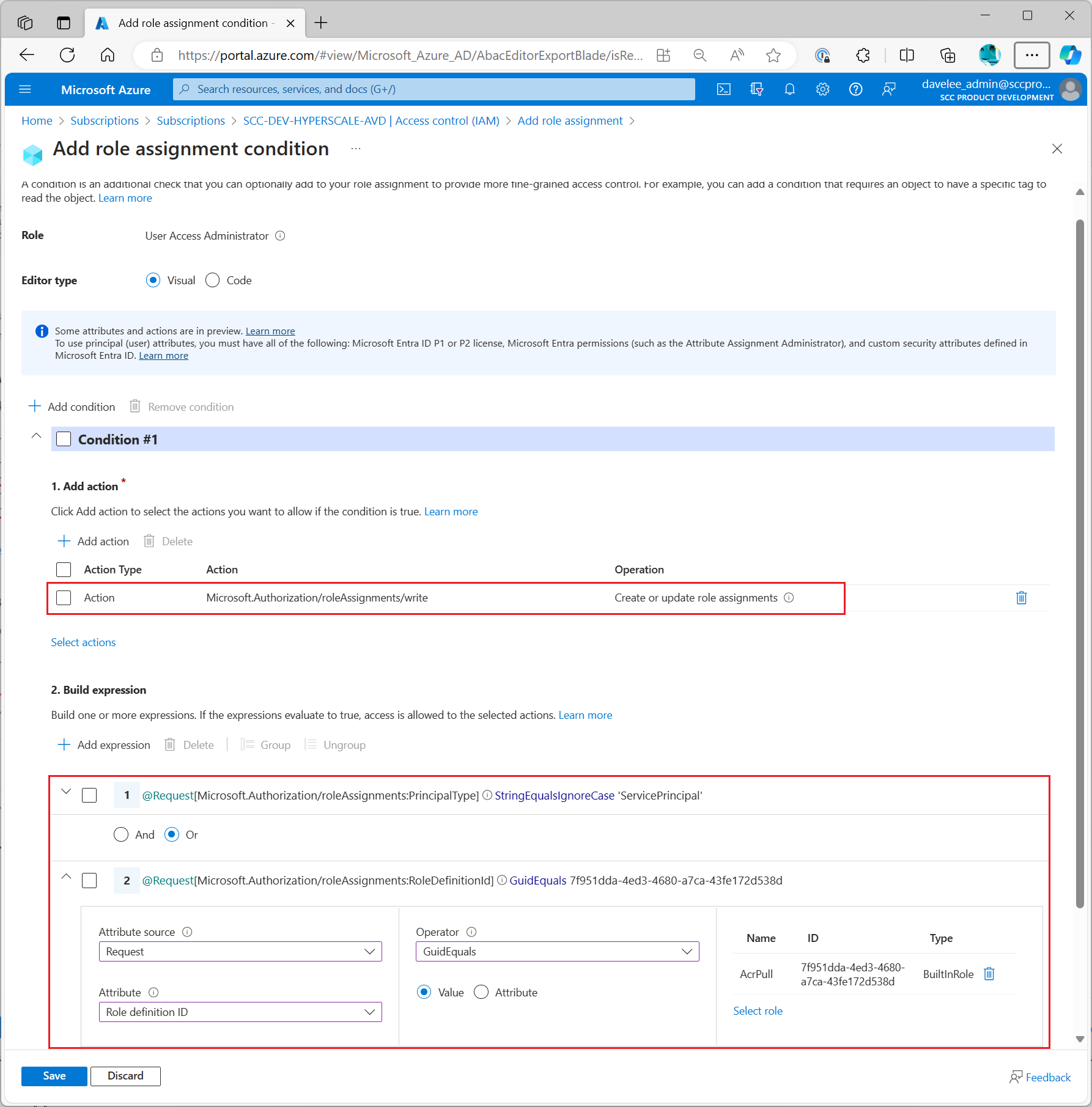 constrain roles and principals