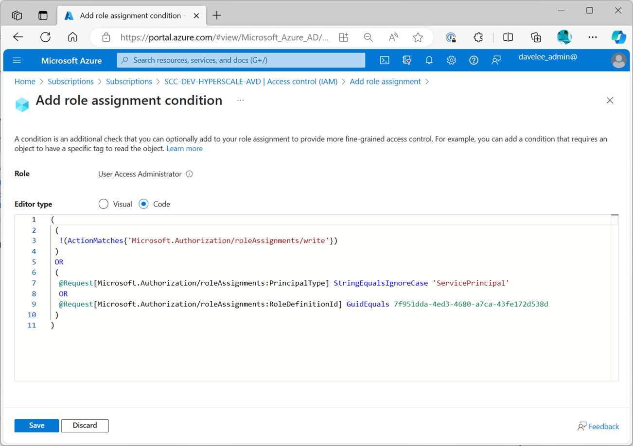 constrain roles and principals